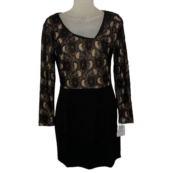 Dress The Population Chante Black Lace Mini Dress Cocktail Sexy size S New - Picture 2 of 8